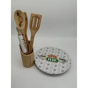Friends Wooden Spoons Bamboo Kitchen Utensils Set Of 4 Plates Central Perk